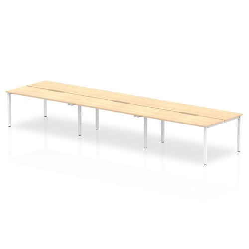 Evolve Plus 1200mm Back to Back 6 Person Desk Maple Top White Frame BE279 DD