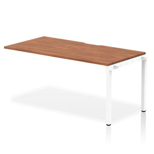 Evolve Plus 1600mm Single Row Extension Kit Walnut Top White Frame BE307 DD