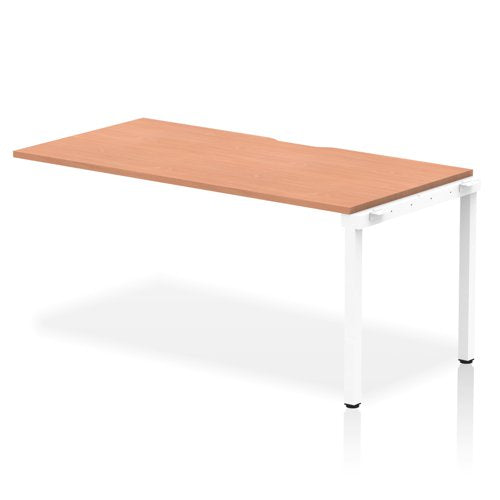Evolve Plus 1600mm Single Row Extension Kit Beech Top White Frame BE308 DD