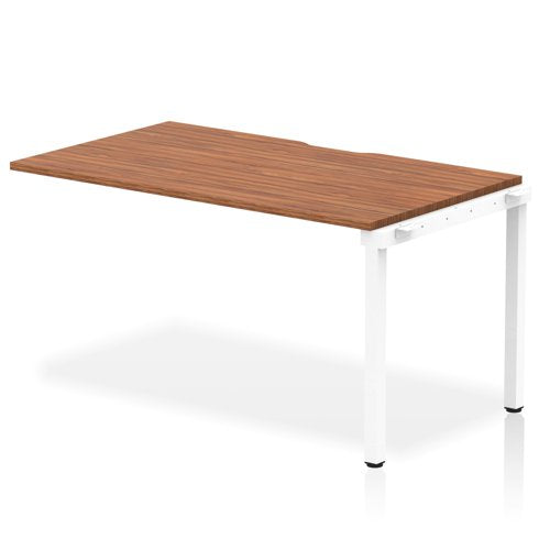 Evolve Plus 1400mm Single Row Extension Kit Walnut Top White Frame BE312 DD