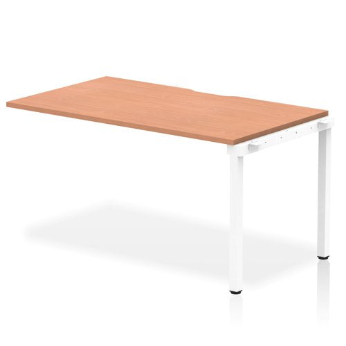 Evolve Plus 1400mm Single Row Extension Kit Beech Top White Frame BE313 DD