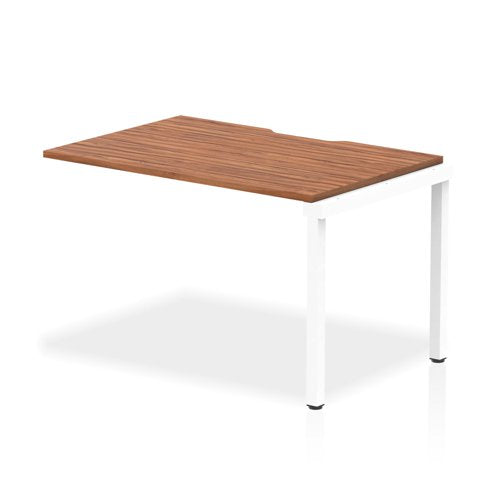 Evolve Plus 1200mm Single Row Extension Kit Walnut Top White Frame BE317 DD