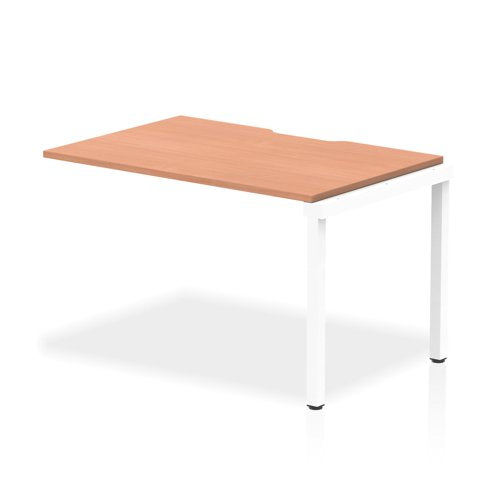 Evolve Plus 1200mm Single Row Extension Kit Beech Top White Frame BE318 DD