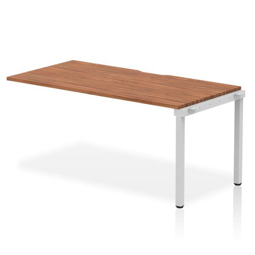 Evolve Plus 1600mm Single Row Extension Kit Walnut Top Silver Frame BE327 DD