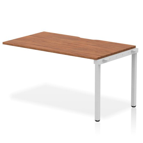 Evolve Plus 1400mm Single Row Extension Kit Walnut Top Silver Frame BE332 DD