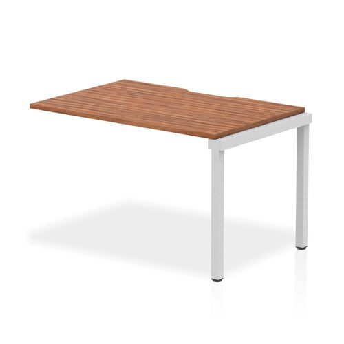 Evolve Plus 1200mm Single Row Extension Kit Walnut Top Silver Frame BE337 DD