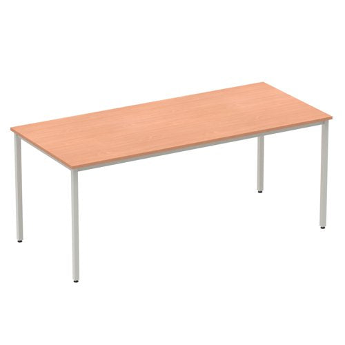 Impulse 1800mm Straight Table Beech Top Silver Box Frame Leg BF00105 DD