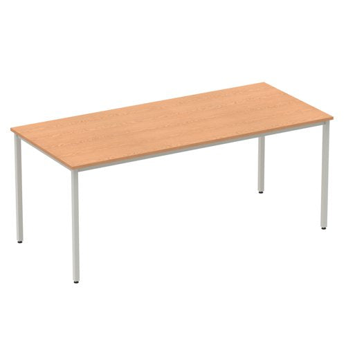 Impulse 1800mm Straight Table Oak Top Silver Box Frame Leg BF00131 DD