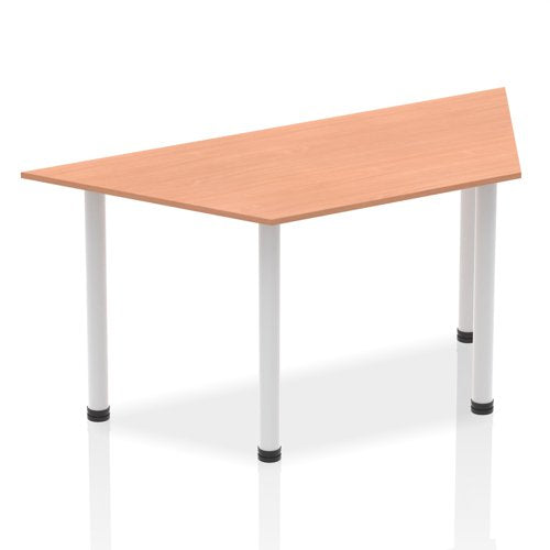 Dynamic Impulse 1600mm Trapezium Table Beech Top Silver Post Leg BF00170 DD