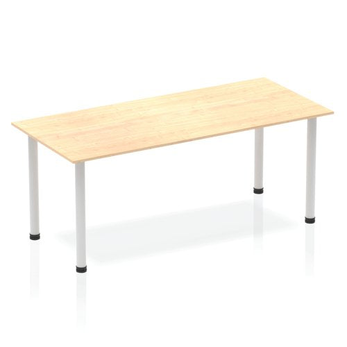 Dynamic Impulse 1800mm Straight Table Maple Top Silver Post Leg BF00193 DD