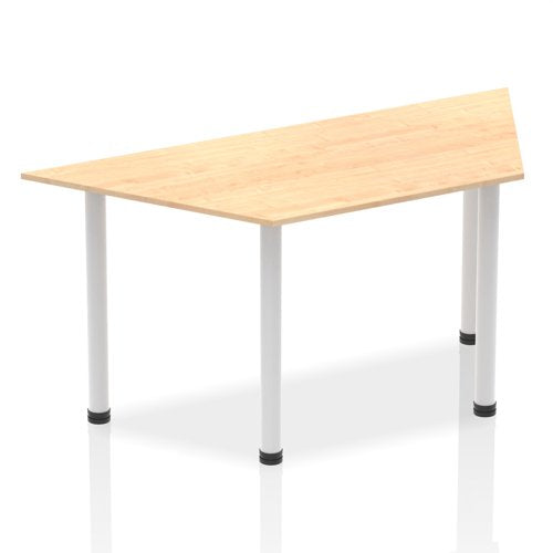 Dynamic Impulse 1600mm Trapezium Table Maple Top Silver Post Leg BF00194 DD