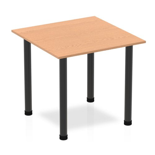 Dynamic Impulse 800mm Square Table Oak Top Black Post Leg BF00363 DD