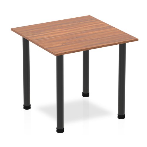 Dynamic Impulse 800mm Square Table Walnut Top Black Post Leg BF00364 DD
