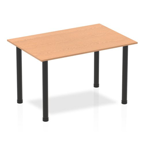 Dynamic Impulse 1200mm Straight Table Oak Top Black Post Leg BF00368 DD