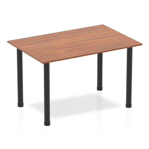 Dynamic Impulse 1200mm Straight Table Walnut Top Black Post Leg BF00369 DD