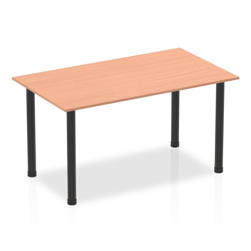 Dynamic Impulse 1400mm Straight Table Beech Top Black Post Leg BF00371 DD