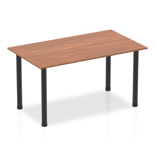 Dynamic Impulse 1400mm Straight Table Walnut Top Black Post Leg BF00374 DD