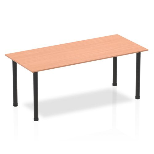 Dynamic Impulse 1800mm Straight Table Beech Top Black Post Leg BF00381 DD