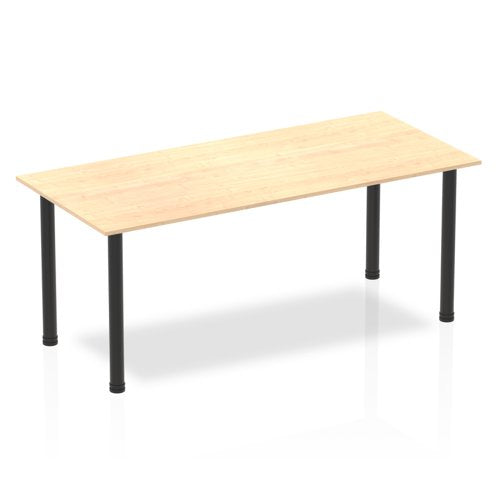 Dynamic Impulse 1800mm Straight Table Maple Top Black Post Leg BF00385 DD