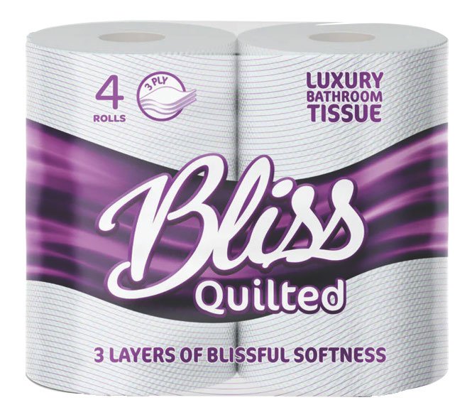 3 Ply Bliss Luxury Quilted Toilet Rolls