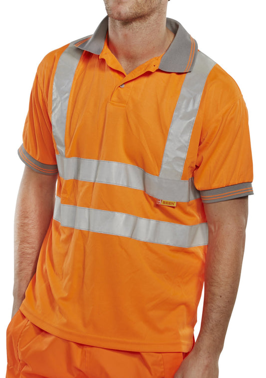 Beeswift Polo Shirt Short Sleeved Orange M