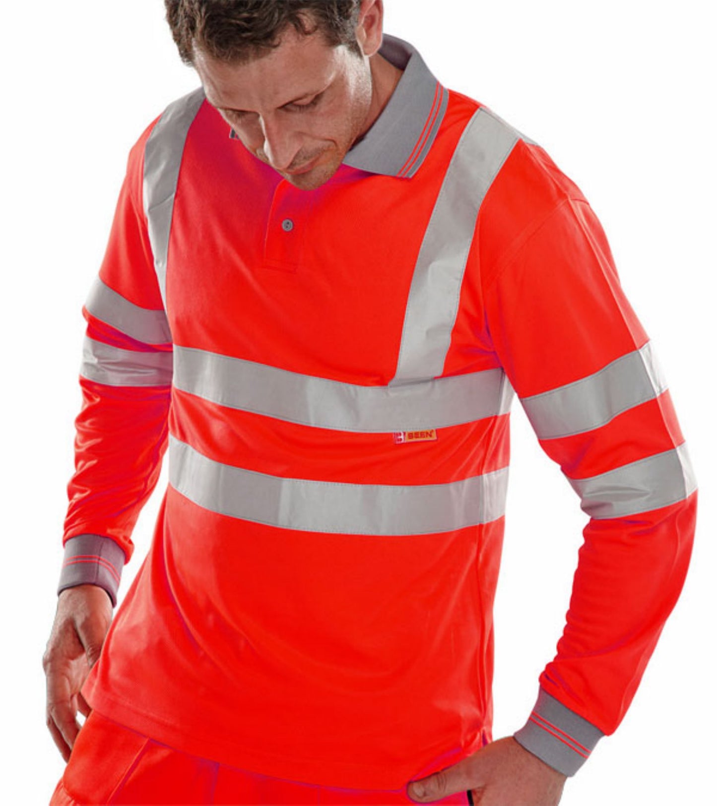 Beeswift Polo Shirt Long Sleeved Red 2XL