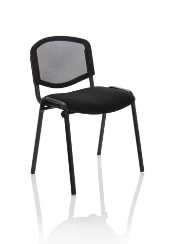 ISO Stacking Chair Mesh Back Black Fabric Black Frame BR000060 DD