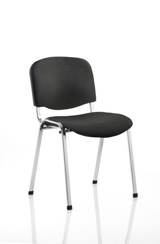 ISO Stacking Chair Black Fabric Chrome Frame BR000067 DD