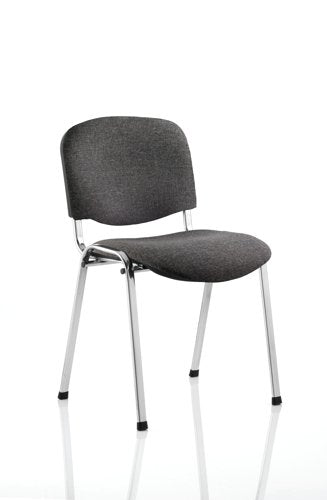 ISO Stacking Chair Charcoal Fabric Chrome Frame BR000069 DD