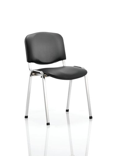ISO Stacking Chair Black Vinyl Chrome Frame BR000071 DD