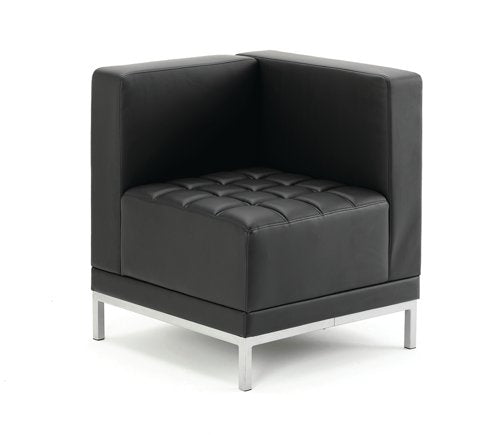 Infinity Modular Corner Unit Sofa Black Soft Bonded Leather BR000198 DD