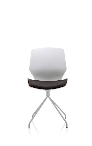 Dynamic Florence Spindle Visitor Chair With White Frame and Dark Grey Fabric Seat - BR000208 DD