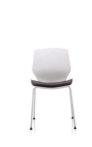 Dynamic Florence Visitor Chair With White Frame and Dark Grey Fabric Seat - BR000209 DD