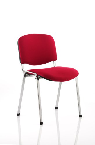 ISO Stacking Chair Wine Fabric Chrome Frame BR000299 DD
