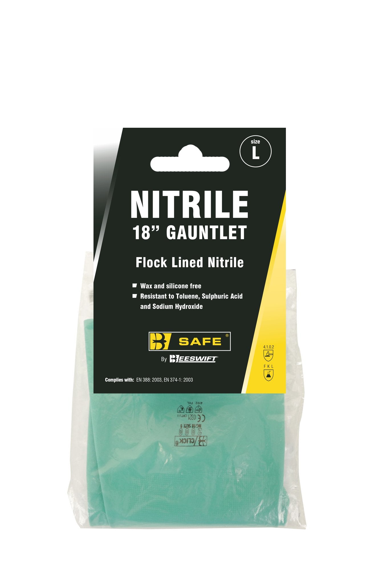 Beeswift 18” NITRILE GAUNTLET GREEN LGE