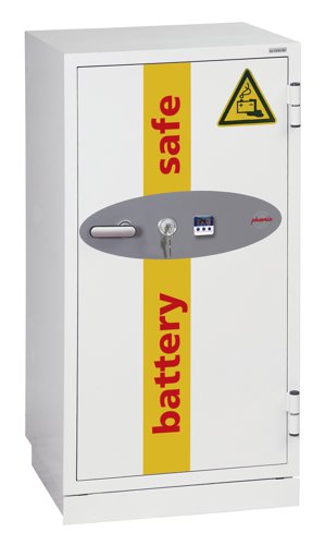 Phoenix Battery Commander Size 1 Lithium Ion Battery Storage and Charging Fire Safe With Key Lock - BS1931K DD