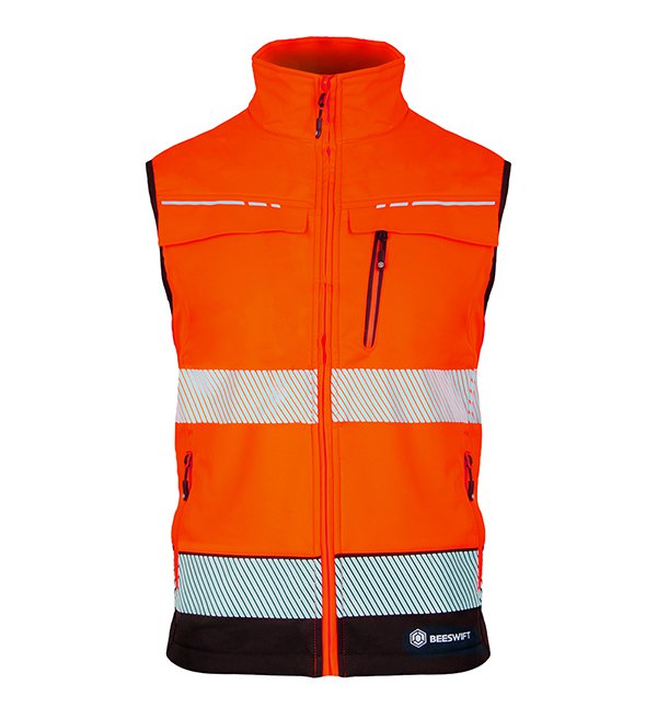 Beeswift DELTIC HI-VIS GILET TWO-TONE  Orange Black XXL