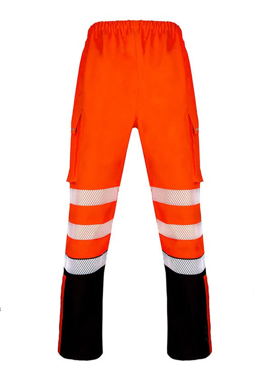 Beeswift DELTIC HI-VIS OVERTROUSER  TWO-TONE Orange Black XL