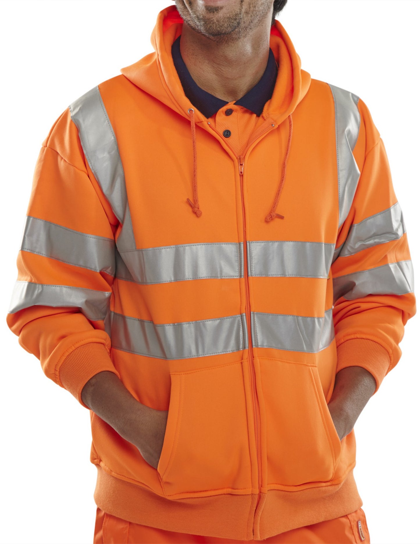 Beeswift Zip-Up Hooded Sweatshirt Orange 2XL