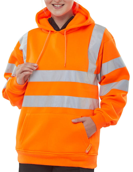 Beeswift Pull On Hoody Sweatshirt Orange S
