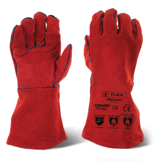 Beeswift Red Welders Gauntlet 14” R / P  (Box of 10)