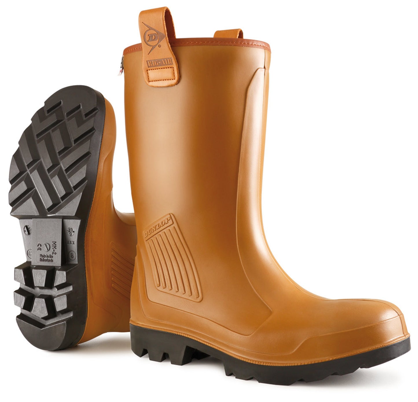 Dunlop Purofort Rigair Unlined Full Safety Rigger Boot Tan 13