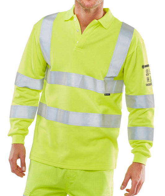 Beeswift Arc Flash Hi Viz Polo Shirt Saturn Yellow L