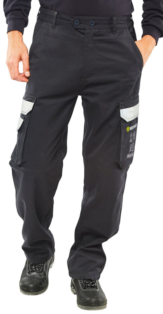 Beeswift Arc Flash Trousers Navy Blue 44S