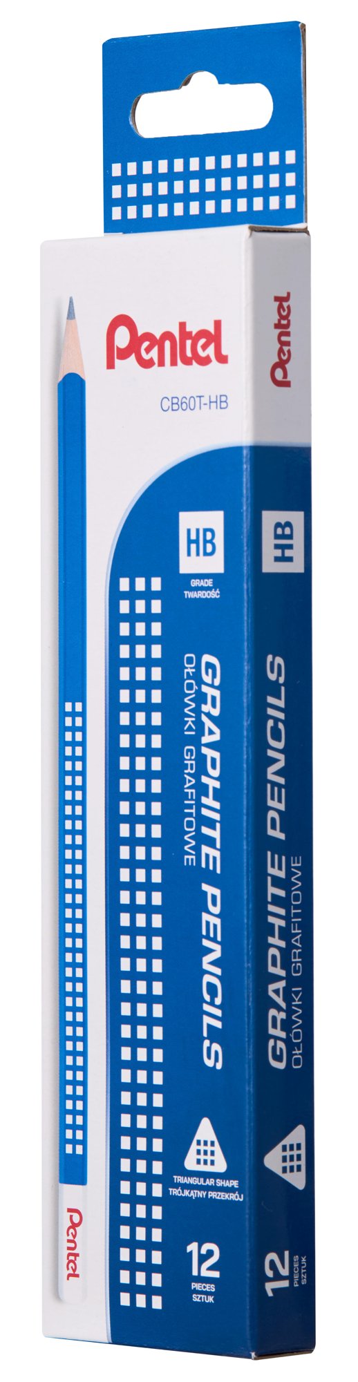 Pentel Lead Free Graphite Pencil HB Triangular Barrel (Pack 12) - CB60T-HBE