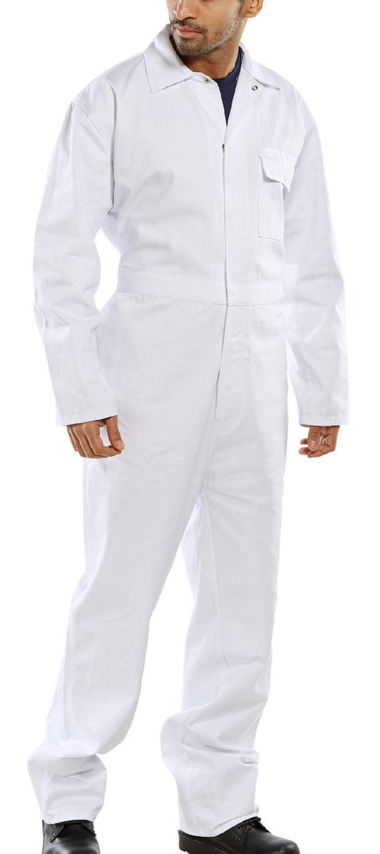 Beeswift Cotton Drill Boilersuit White 46