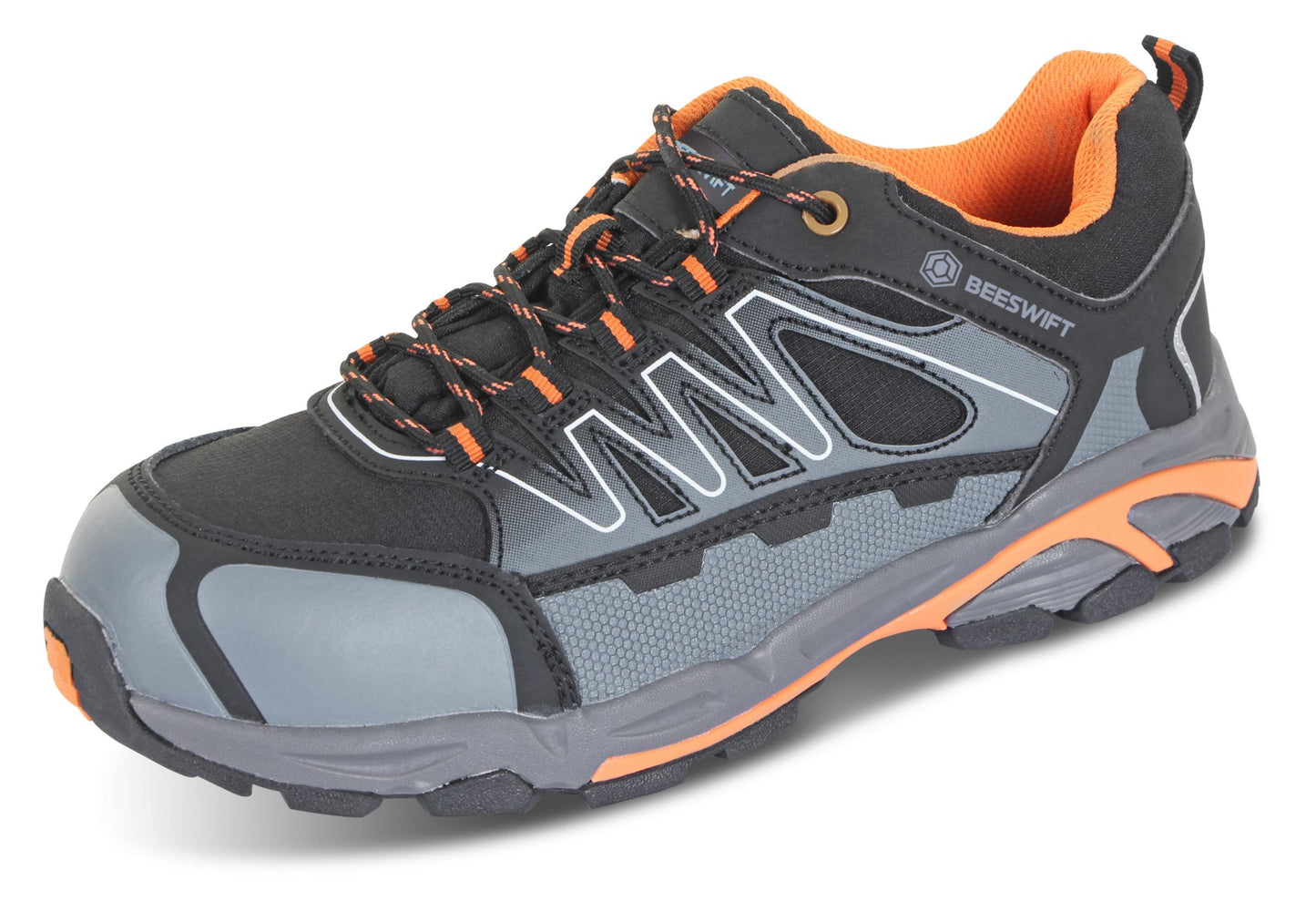 Beeswift Footwear Trainer S3 Composite Black / Orange / Grey Size 05