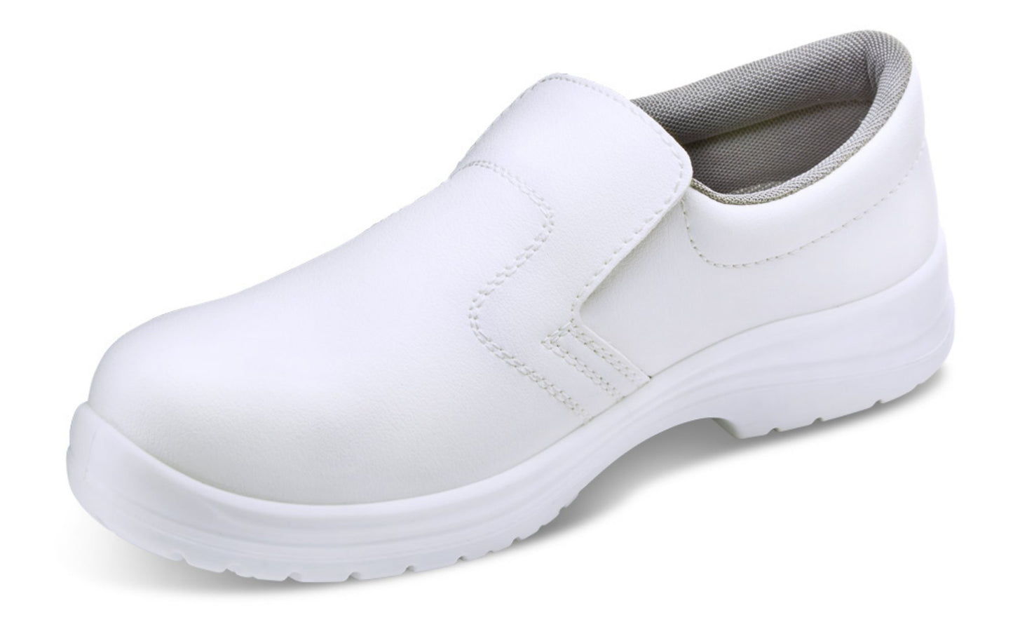 Beeswift Micro-Fibre Slip On Shoe S2 White 06.5