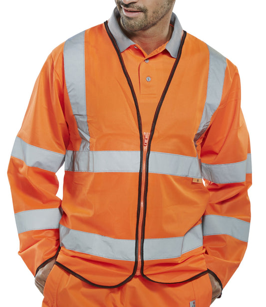 Beeswift Fire Retardant Hi-Vis Jerkin Orange 3XL