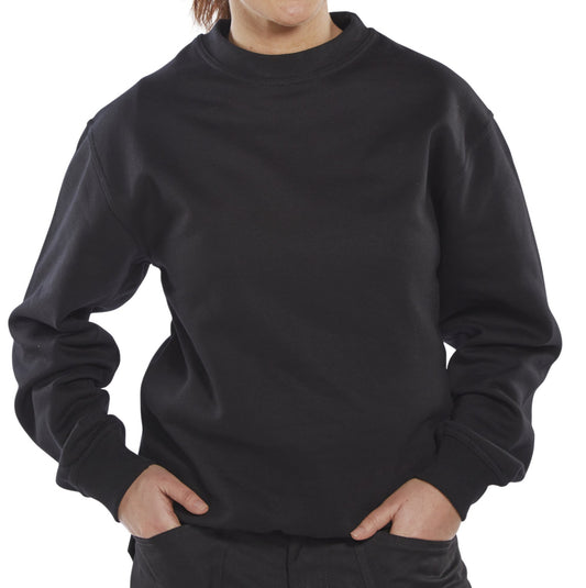 Beeswift Polycotton Sweatshirt Black 2XL